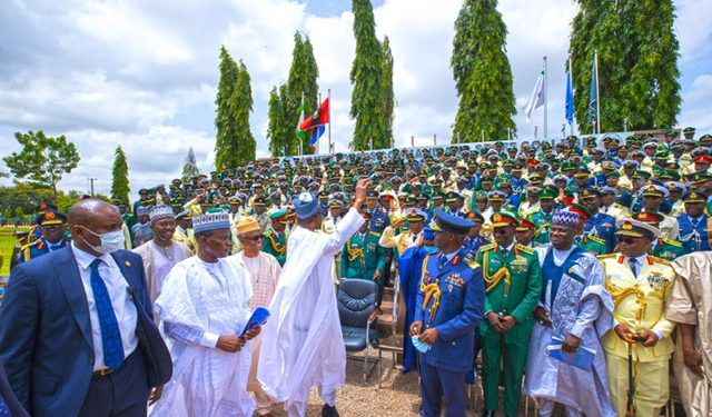 Buhari lauds combatant readiness, operational capability of Nigerian military l, pledges more support in fight against