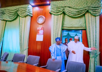 Buhari takes Tinubu on familiarisation tour of Presidential Villa