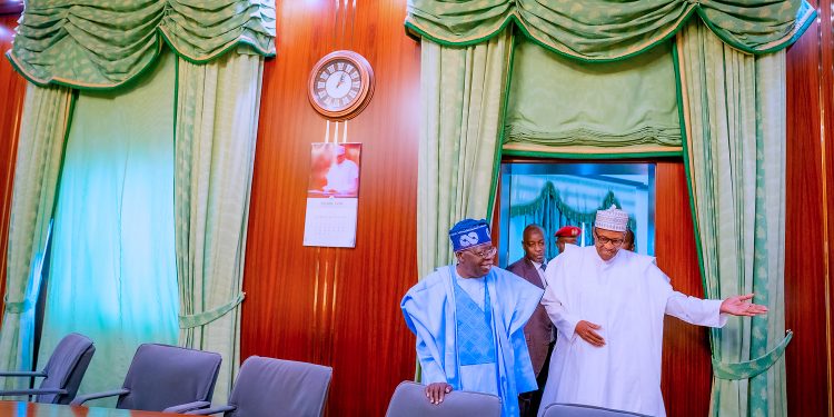 Buhari takes Tinubu on familiarisation tour of Presidential Villa