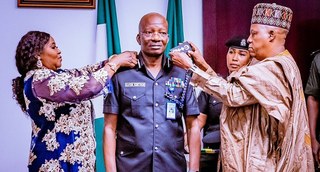 Shettima decorates Kayode Egbetokun as acting IGP